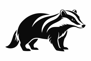 badger black silhouette vector