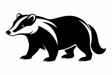 badger black silhouette vector