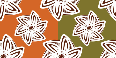 seamless pattern of abstract flowers design with colorful fresh background for textile design