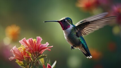 Fototapeta premium Hummingbird with Open Wings
