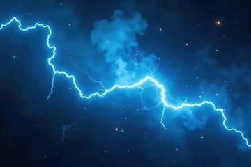 Intense blue electrical discharge, radiating light against void , electricity, intensity