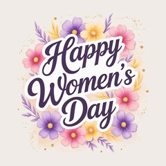 vector illustration of a happy women's day card