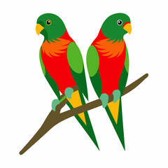 parrots on a branch
