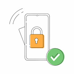 Mobile Security: A smartphone with a lock icon, representing mobile device protection against cyber threats. Best for mobile security training.