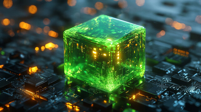 Ripp With Cube Glass Holographic Mesmerizing Neon Green