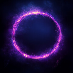 Intensely With Plasma Neon Purple Ring Shimmering Glowing