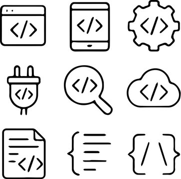 Coding Icons Web Mobile Cloud  More