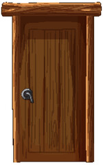 Rustic Wooden Door Illustration