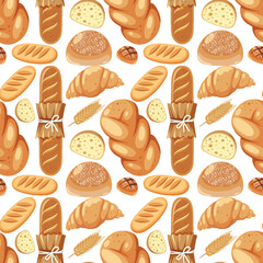 Assorted Bread Pattern Illustration