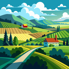 rural landscape with a road