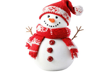 Red Hat Snowman on transparent background