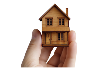hand holding miniature house