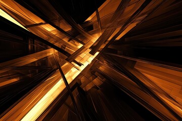 Obraz premium Abstract geometric shapes in dark orange tones