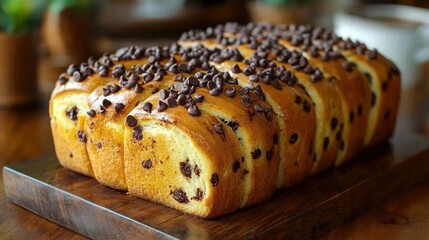 Chocolate chip brioche loaf