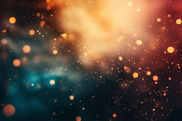 Obraz premium Abstract Lights and Bokeh Background with Warm Golden and Teal Tones