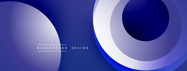 Abstract blue design. Overlapping circles create dynamic composition. Gradient shades add depth. Minimalist aesthetic, modern feel.