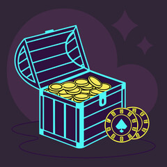 treasure chest with gold coins