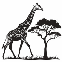 Fototapeta premium giraffe silhouette vector