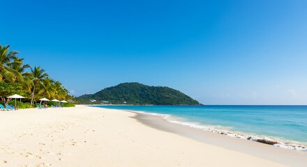 Obraz premium Azure Embrace: Island Noon AI Generated