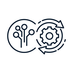 Digital transformation concept. Vector icon isolated on white background.	