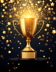 Gold Champion Cup For Competition And Dedication