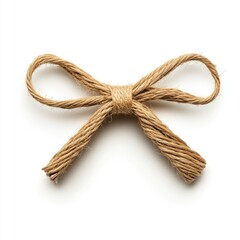 Simple twine bow against white background