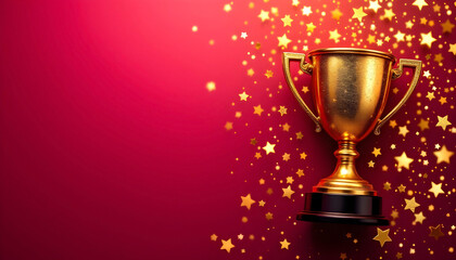 Winner Holding A Shiny Metal Cup With Pride