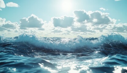 Fototapeta premium Ocean waves crashing on surface