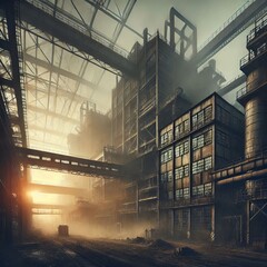 Abandoned Factory Brown to dark grey ombre matte heavy grain noi