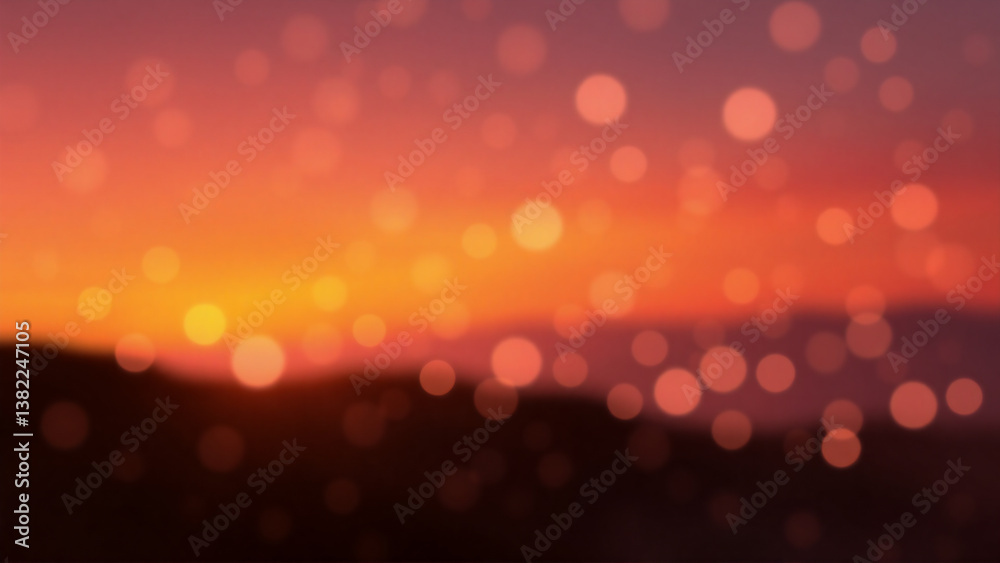 Canvas Prints abstract blurred backdrop in warm orange and red tones, adorned with bokeh circles, evokes a soft, d