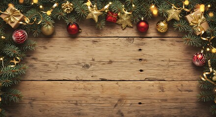 Rustic Christmas Garland Glow AI Generated