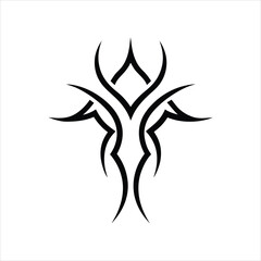 Abstract Tribal Tattoo Design Black Silhouette Logo