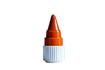 Close-up of a Burnt Orange Precision Applicator Tip with White Cap
