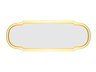 Golden Islamic Label Frame, Blank Banner with Gold Border 