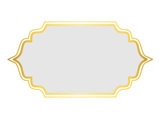 Golden Islamic Label Frame, Blank Banner with Gold Border 