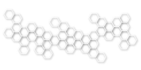 A Clean, High-Definition Vector-Based Design Illustrating the Interplay Between Molecular Structures and Hexagonal Geometry, Capturing the Essence of Modern Technological Evolution
