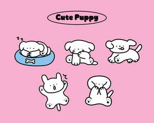 White Maltese Dog Character Illustration