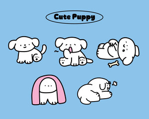 White Maltese Dog Character Illustration