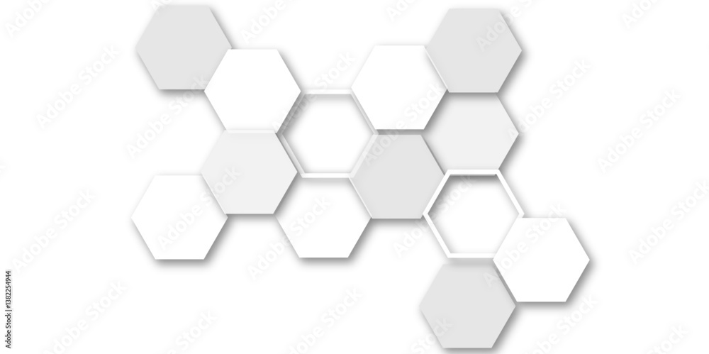 Wall mural a seamlessly integrated modern design featuring interconnected hexagonal molecular structures, ideal