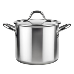 Stainless steel cooking pot isolated on transparent background