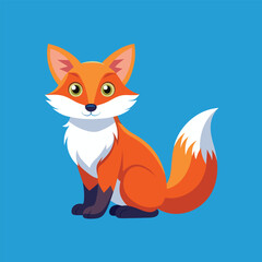 Fototapeta premium fox is sadness. Vector illustration for design