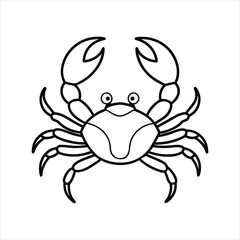 Marine Crab Icon Elegant Vector Outline Design