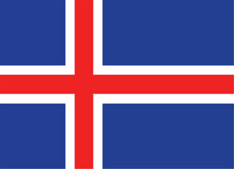 Obraz premium Nationall flag of Iceland. Vector illustration 