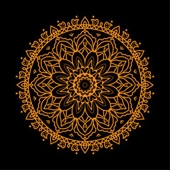 "Traditional Floral Mandala Design – Symmetrical Art Background"