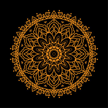 "Traditional Floral Mandala Design &ndash; Symmetrical Art Background"