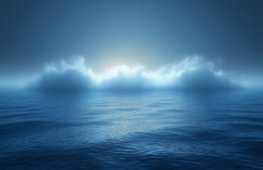 Fototapeta premium Dark blue gradient background with blank space in the center