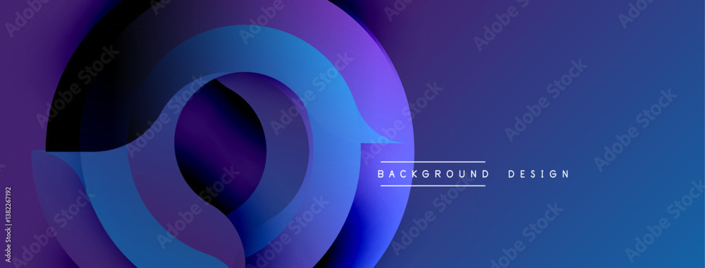 Aufkleber abstract blue purple layers create dynamic circular design. smooth gradients, modern aesthetic, perf