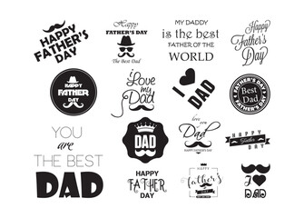 Fototapeta premium Happy Father's Day vector, Happy Father's Day clipart, Happy Father's Day silhouette