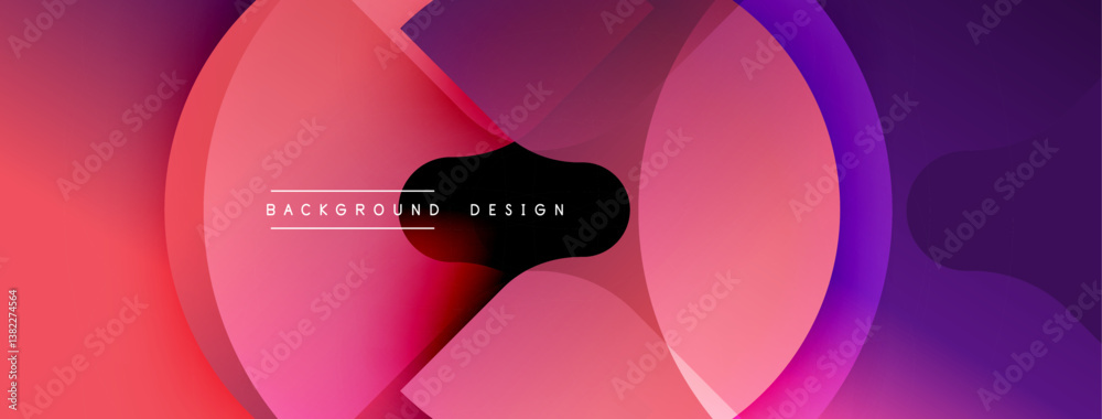 Leinwandbilder Abstract design. Overlapping shapes create dynamic composition. Vibrant colors blend smoothly. Modern aesthetic. Minimalist style. Perfect backdrop.