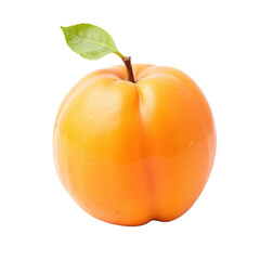 A fresh apricot with a green leaf attached, perfect for your culinary creations.
